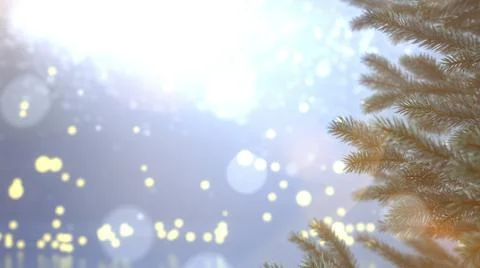 Christmas Tree Bokeh Lights Stock Illustration