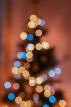 Christmas tree bokeh Stockfoto's