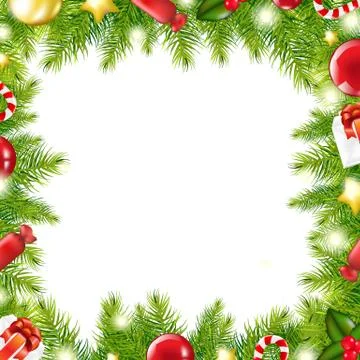 Christmas tree border Illustrazione stock