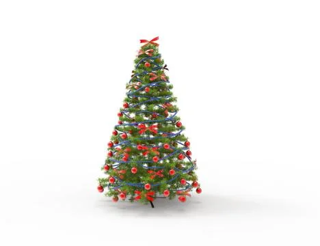 Christmas Tree With Bows Stock Illustration