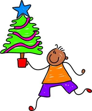 Christmas Tree Boy Stock-Illustration