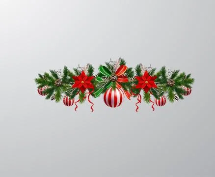 Christmas tree branch decorations Stock Illustration
