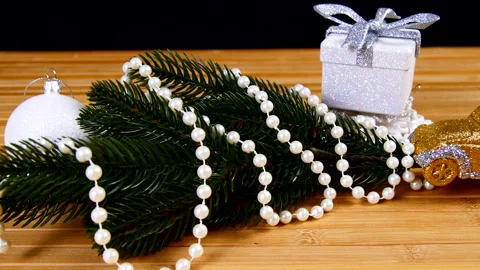Christmas tree branch with Stock Footage 142813277