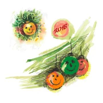 Christmas tree branch Stock Illustration