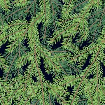 Christmas tree branch seamless pattern Illustrazione stock