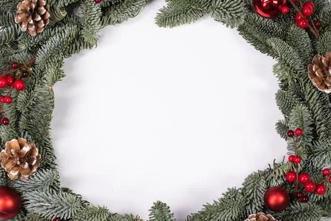 Christmas tree branches and decor Stock Photos