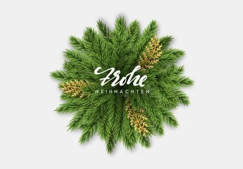 Christmas tree branches. Background with fluffy coniferous fir-trees and pines Stock Illustration