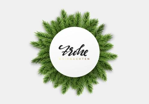 Christmas tree branches. Background with fluffy coniferous fir-trees and pines Stock Illustration