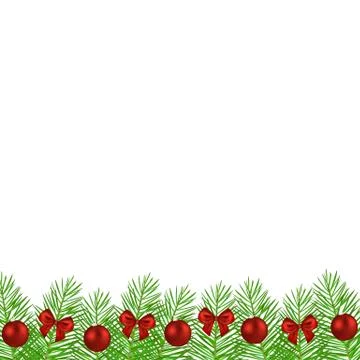 Christmas tree branches decorated Stock Illustration