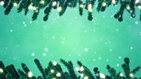 Christmas tree branches decorated with light bulbs Stock Footage 83571349