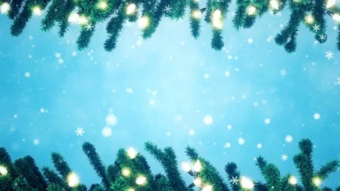 Christmas tree branches decorated with light bulbs Stock Footage 83623339