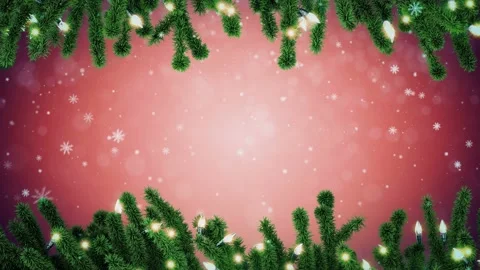 Christmas tree branches decorated with light bulbs Stock Footage 99189348