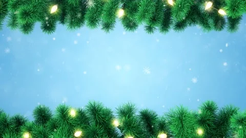 Christmas tree branches decorated with light bulbs Stock Footage 141485744