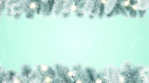 Christmas tree branches decorated with light bulbs Stock Footage 141870254