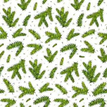Christmas tree branches seamless pattern background. Vector illustration Illustrazione stock