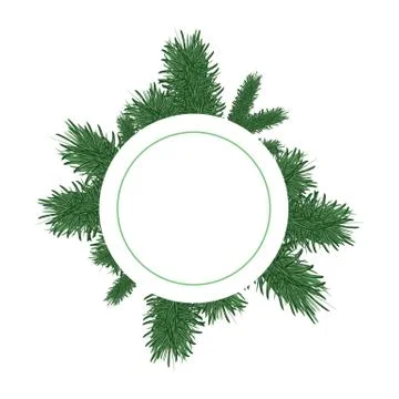 Christmas tree branches, vector background, transparent illustration Stock Illustration