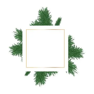 Christmas tree branches, vector background, transparent illustration Stock Illustration