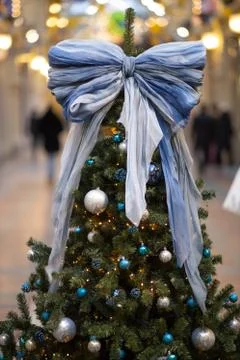 Christmas tree. Bright composition of decorations Stock Photos