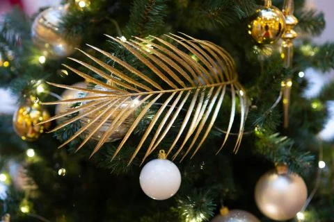 Christmas tree. Bright composition of decorations Stock Photos