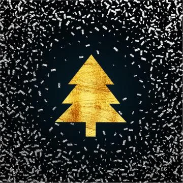 Christmas tree. brush strokes of paint on a dark background. space for text a Stock Illustration
