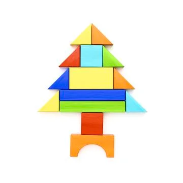 Christmas tree building blocks Ilustración de archivo