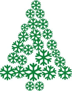 Christmas tree built of snowflakes Stock Illustration