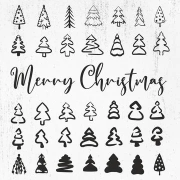 Christmas tree bundle, Christmas Tree EPS, Christmas tree wrap 스톡 일러스트