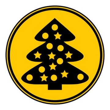 Christmas Tree button. Stock Illustration