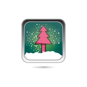 Christmas Tree Button Stock-Illustration
