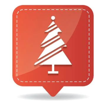 Christmas Tree Button Stock Illustration