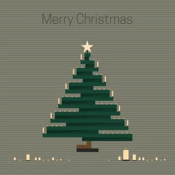Christmas tree with candles. Stock Illustration