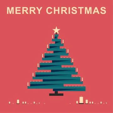 Christmas tree with candles. Stock Illustration