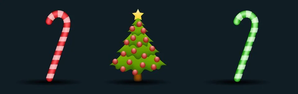 Christmas tree with candy cane decorations Stock-Illustration