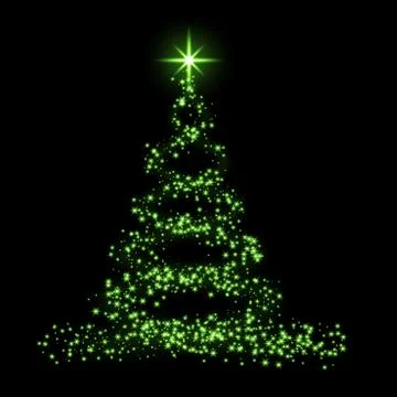 Christmas tree card background. Green Christmas tree as symbol of Happy New Y Stock Illustration