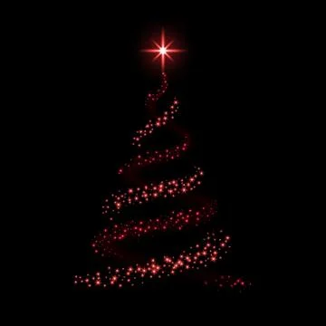 Christmas tree card background. Red Christmas tree as symbol of Happy New Yea Stock Illustration