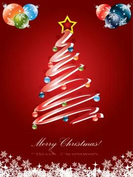 Christmas tree card Stock Illustration
