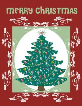 Christmas Tree Card Stock Illustration