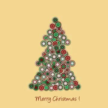Christmas tree card Stock Illustration