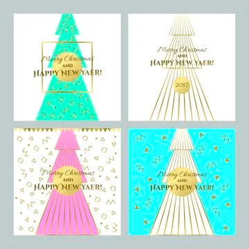 Christmas tree card Illustrazione stock