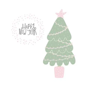 Christmas tree card Stock Illustration