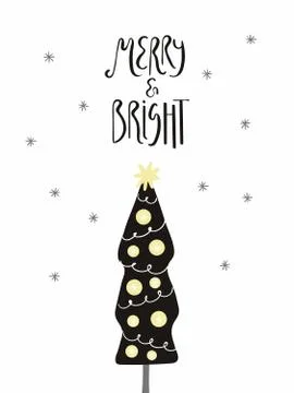 Christmas tree card Stock Illustration