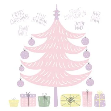 Christmas tree card Stock Illustration