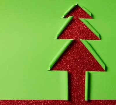 Christmas tree card Stock Photos