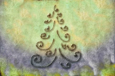 Christmas tree cards Stock Illustration