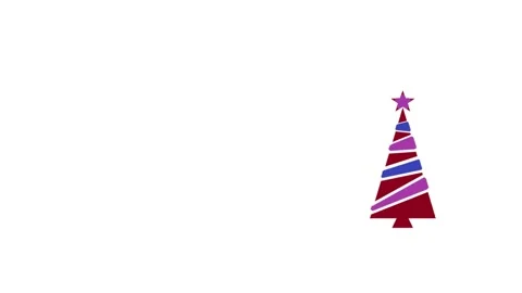 Christmas tree. Cartoon effect. New Year tree on white background. 2025 Stock Footage 291632004