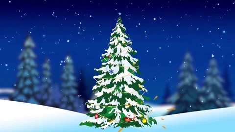 Christmas tree cartoon Video stock 82372136