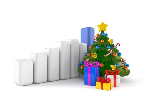 Christmas tree with chart Stock Illustration