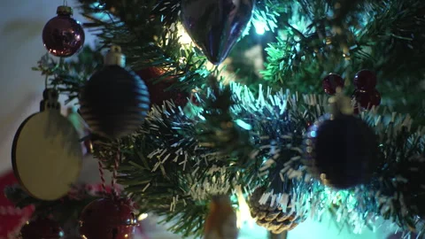 Christmas tree with Christmas decorations 스톡 동영상 294250897