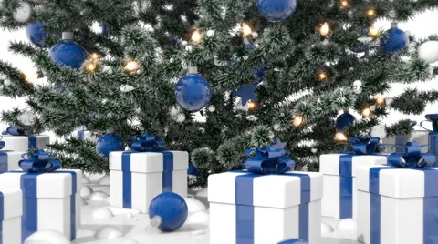 Christmas tree with Christmas gift boxes Stock Footage 69027563