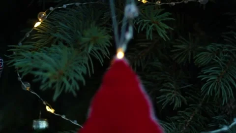 Christmas tree. A Christmas tree decorated with different types of toys. A Stock Footage 296401930